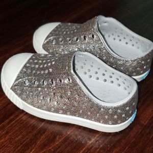 Silver Glitter Native Shoes